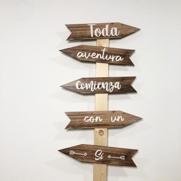 Flechas boda madera