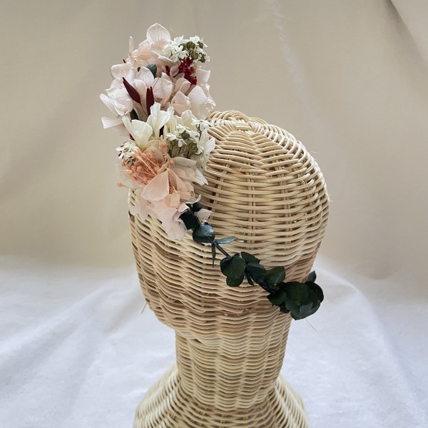 Corona Novia Hortensia y Eucalipto