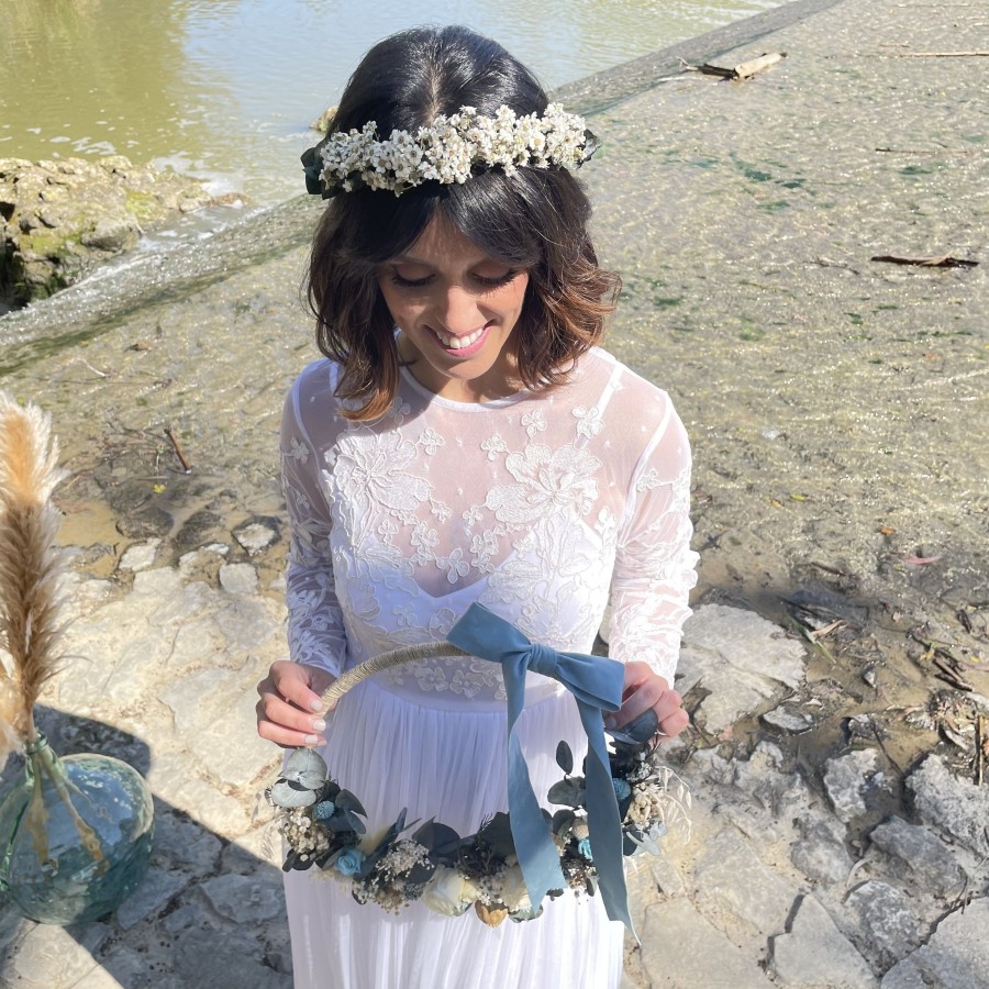 Corona Novia Oxodia y Eucalipto