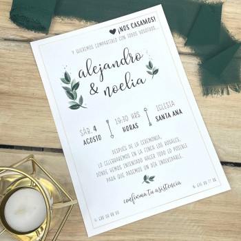 Invitación de boda Olivo