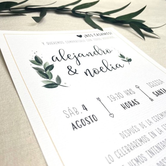 Invitación de boda Olivo