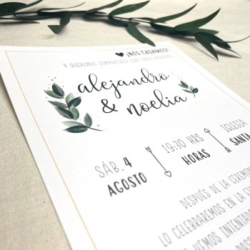Invitación de boda Olivo
