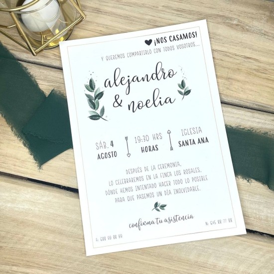 Invitación de boda Olivo