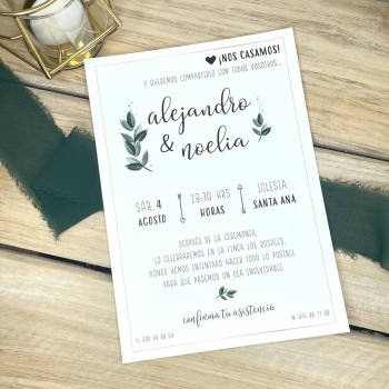 Invitación de boda Olivo