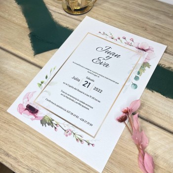 Invitación de boda Romántica
