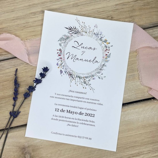 Invitación de boda Silvestre