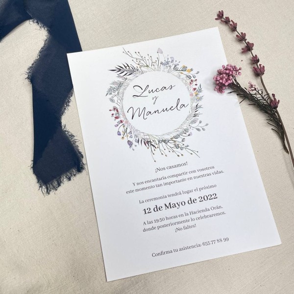Invitación de boda Silvestre