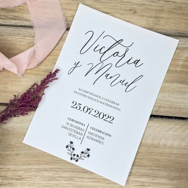 Invitación de boda Minimal