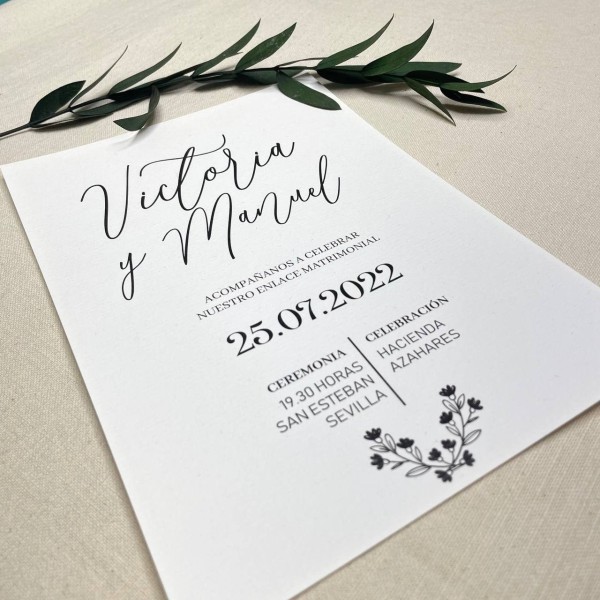 Invitación de boda Minimal