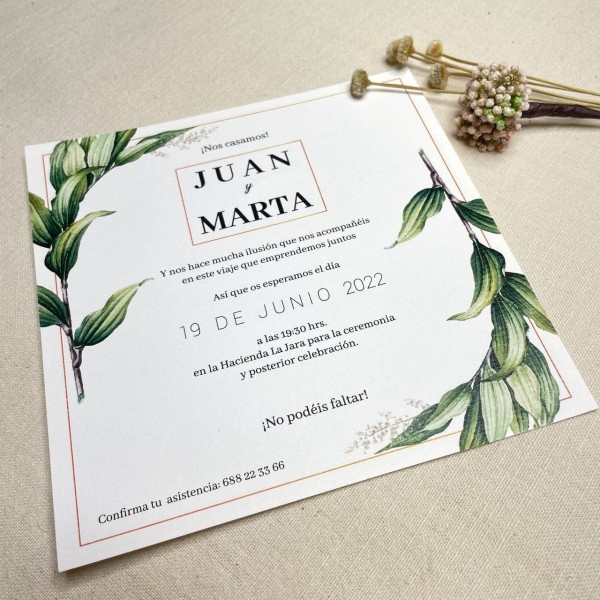 Invitación de boda Laurel