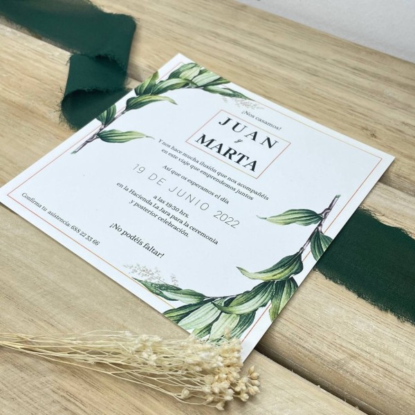 Invitación de boda Laurel