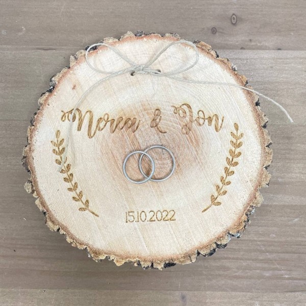 Porta alianza rodaja madera