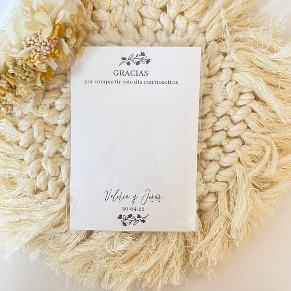 Tarjeta detalle boda Minimal