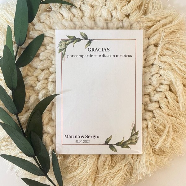 Tarjeta detalle boda Laurel