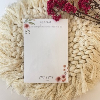 Tarjeta detalle boda Peach