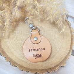 Llavero cuero redondo boda 2