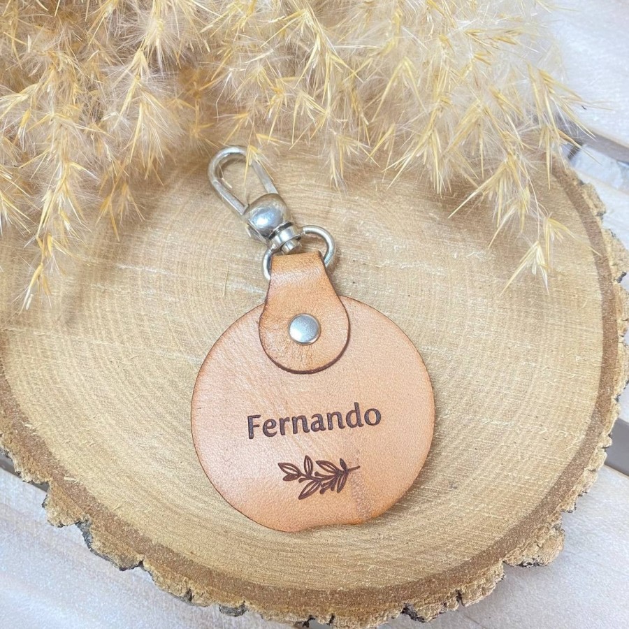 Llavero cuero redondo boda