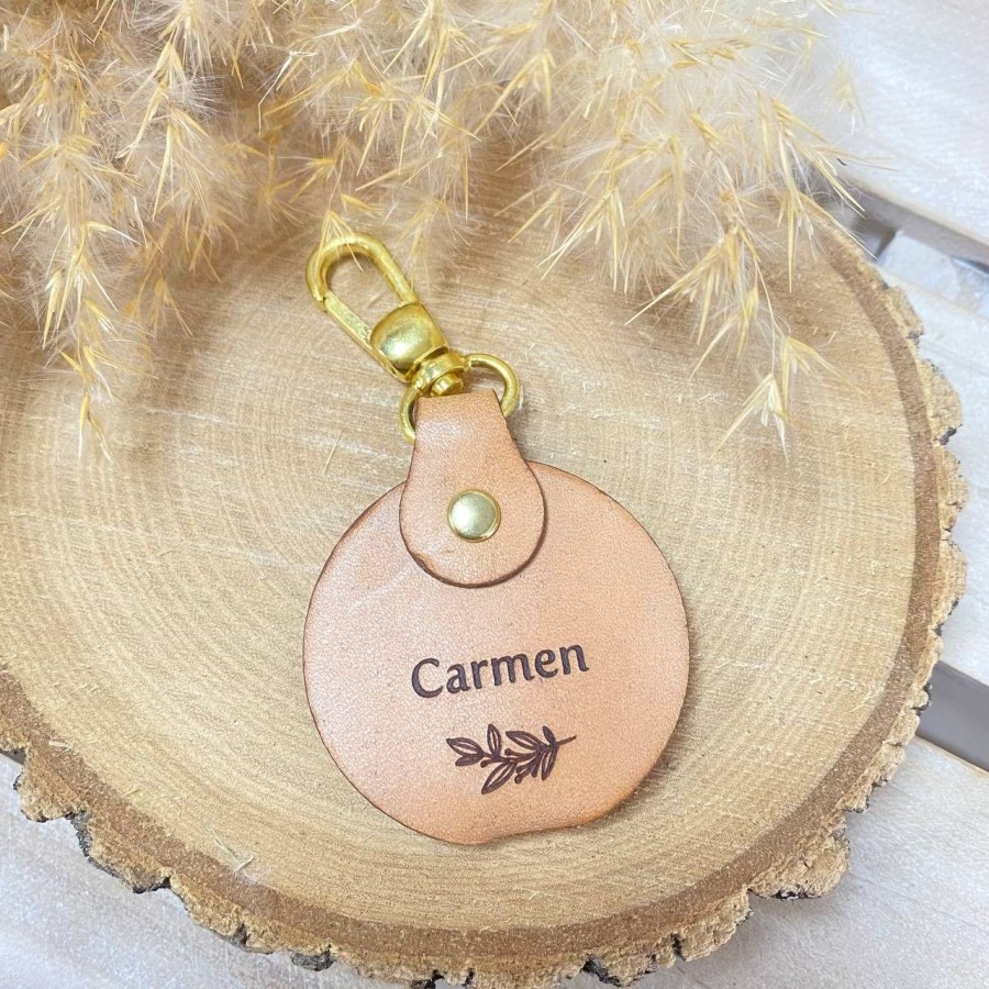 Llavero cuero redondo boda