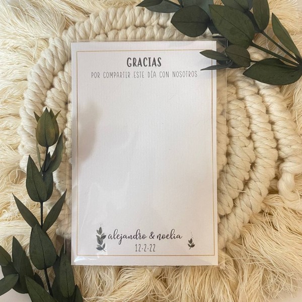 Tarjeta detalle boda Olivo