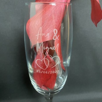 Copa champan boda personalizada