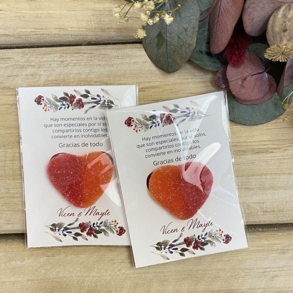 Tarjeta de agradecimiento corazón Lagurus