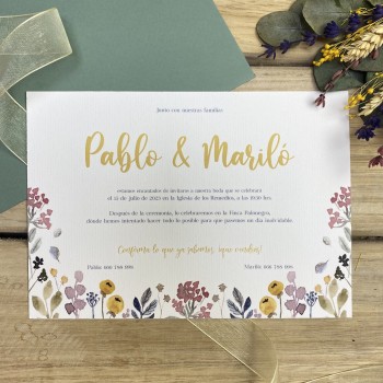 Invitación de boda Abril