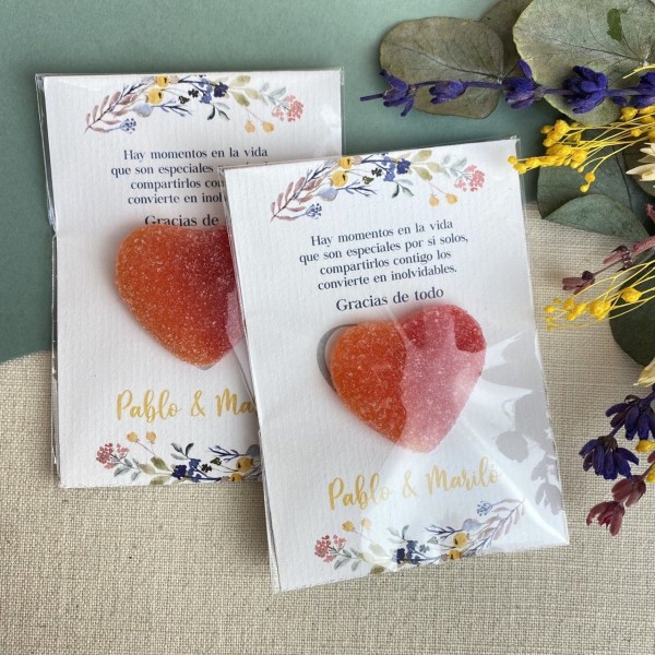 Tarjeta de agradecimiento corazón Abril