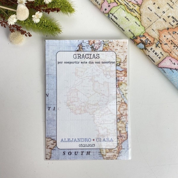 Tarjeta detalle boda Viajera