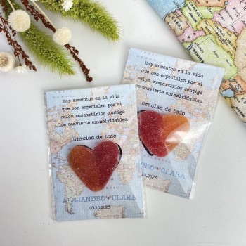 Tarjeta de agradecimiento corazón Viajera