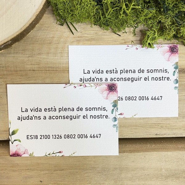 Tarjeta Número de Cuenta Romántica