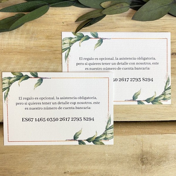 Tarjeta Número de cuenta Laurel