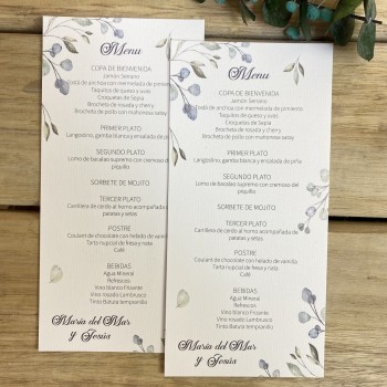 Minuta de boda Natura