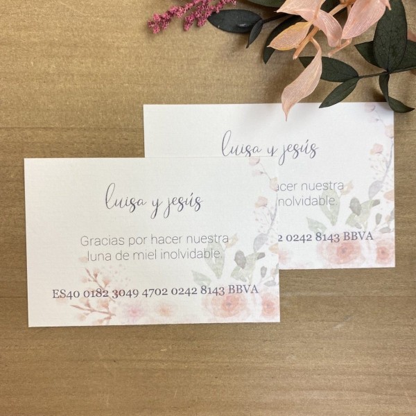 Tarjeta Número de Cuenta Peach