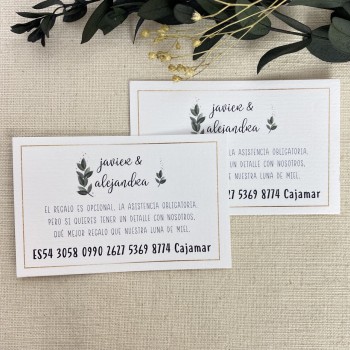 Tarjeta Número de Cuenta Olivo