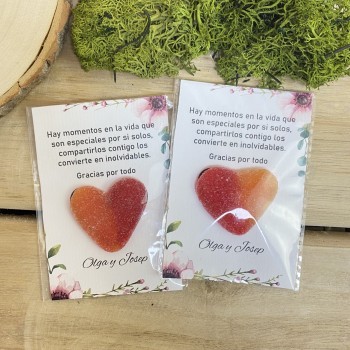 Tarjeta de agradecimiento corazón Romántica