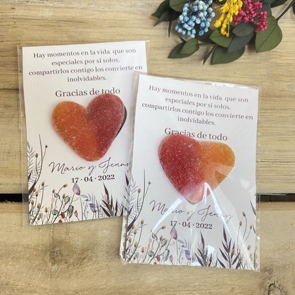 Tarjeta de agradecimiento corazón Silvestre