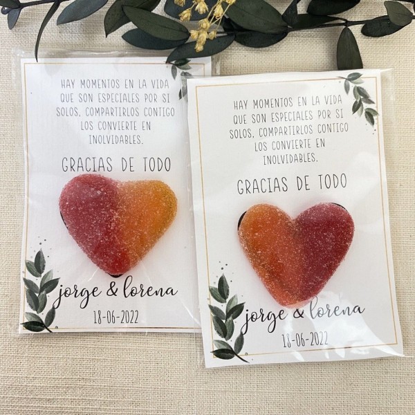 Tarjeta de agradecimiento corazón Olivo