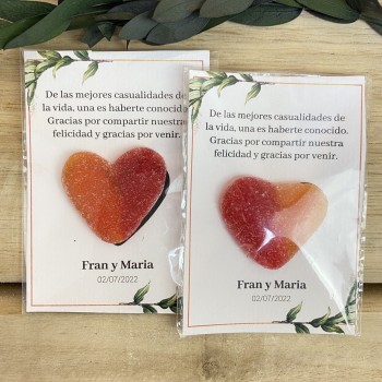 Tarjeta de agradecimiento corazón Laurel