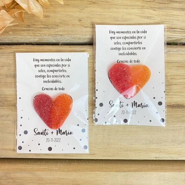 Tarjeta de agradecimiento corazón Kameri
