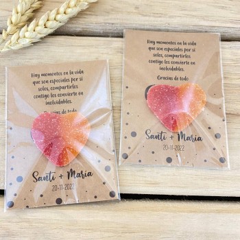 Tarjeta de agradecimiento corazón Kameri kraft