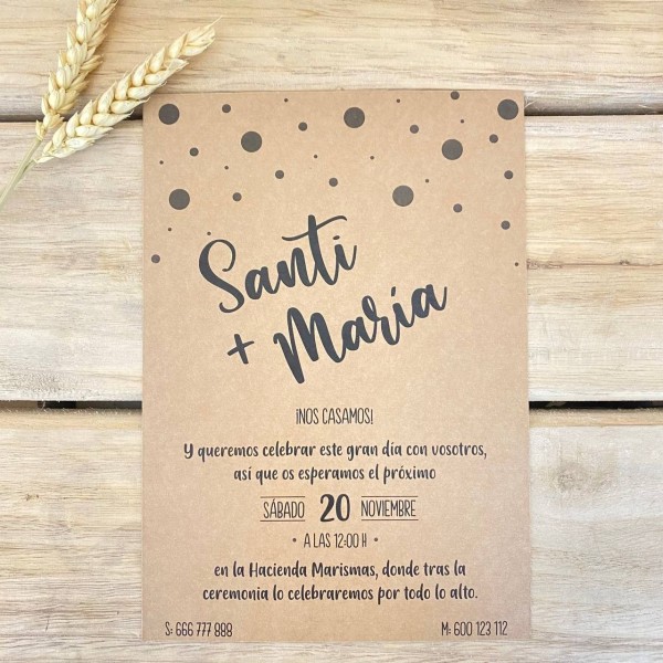 Invitación de boda Kamerikraft