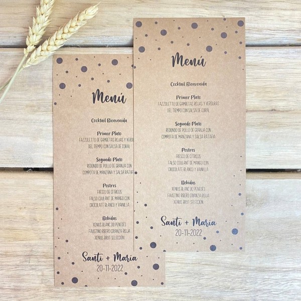 Minuta de boda Kameri kraft