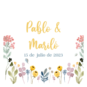 Etiqueta de boda Abril