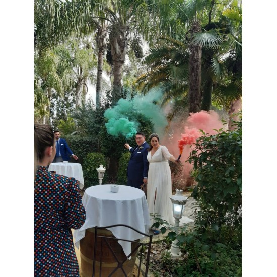Bengala de humo de colores para boda