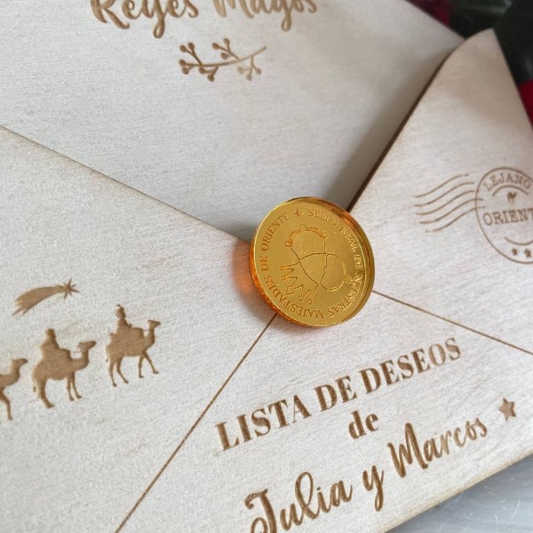 Sobre carta madera Reyes Magos/Papá Noel