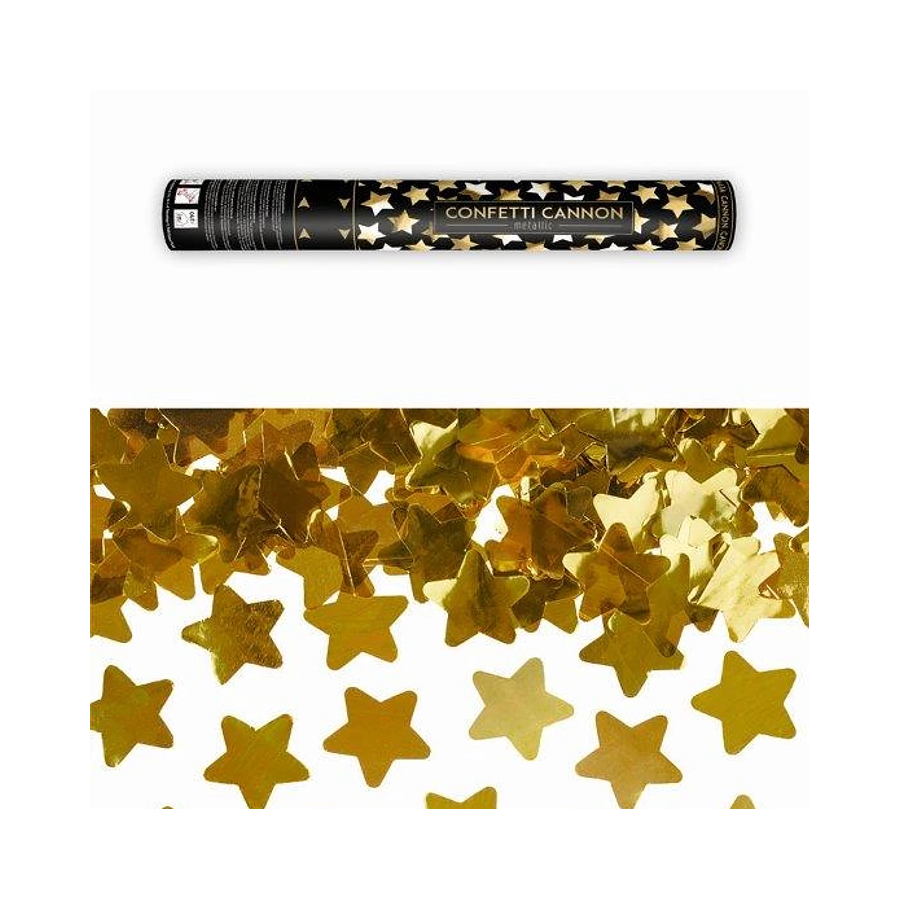 Cañón confeti corazón Oro