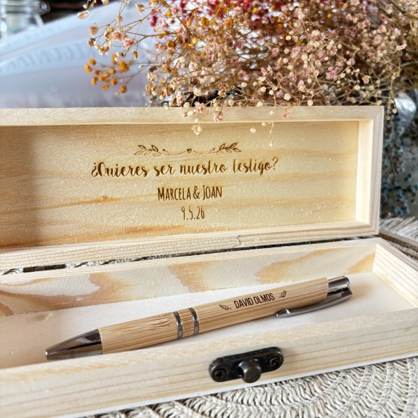 ≫ Bolígrafo para testigos de boda ❤️ Personalizado