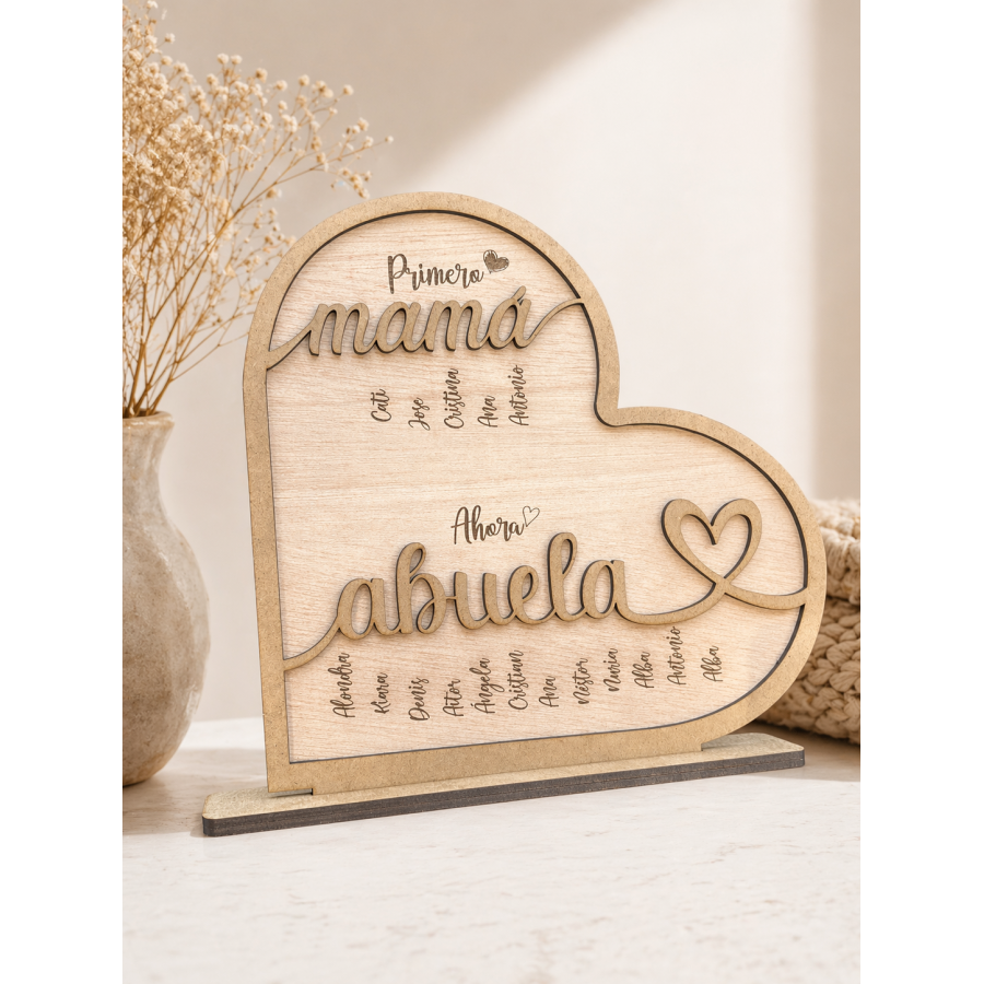 Corazón mama y abuela