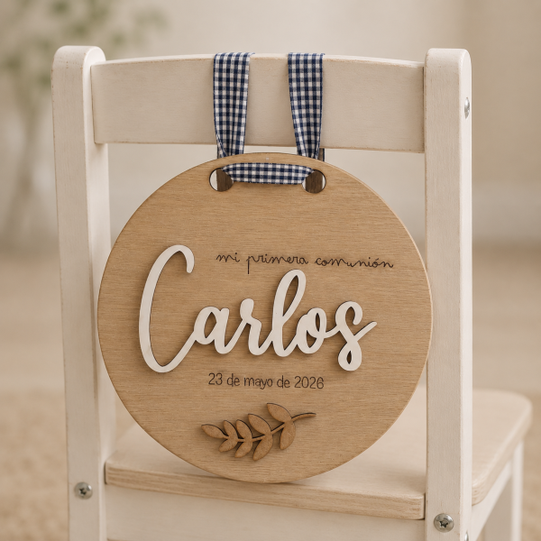Placa silla comunión