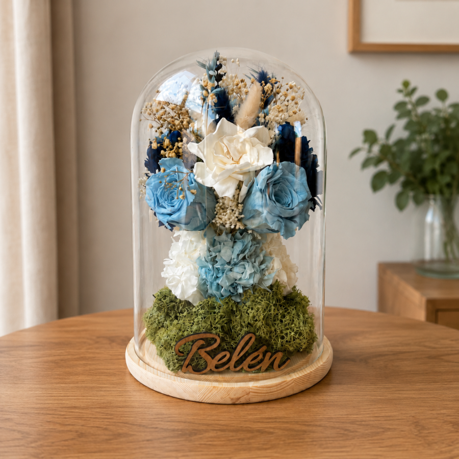 Urna de flores preservadas